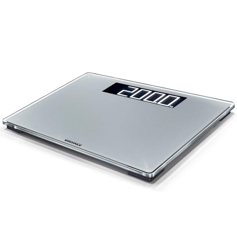 Soehnle Digital Scale Style Sense Comfort 600 Extra Large Bathroom Digital Scales White Weighing Scales Safety Glass Weight Scales for Body Weight Weighing in kg lb and st Capacity to 200 Kg